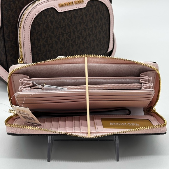 Michael Kors Medium Jaycee Zip Packet Backpack Large Continental Wallet Wristlet - Picture 8 of 9